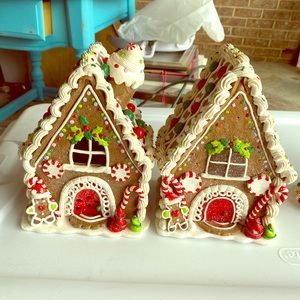 Four piece gingerbread house set